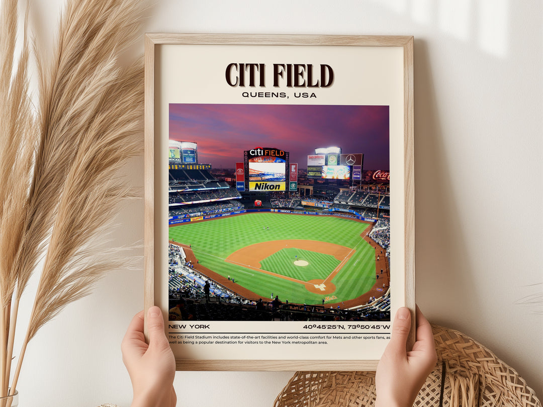 Citi Field Stadium Baseball Retro Wall Art