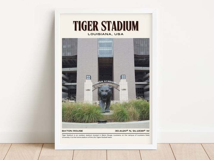 Tiger Stadium Football Retro Wall Art