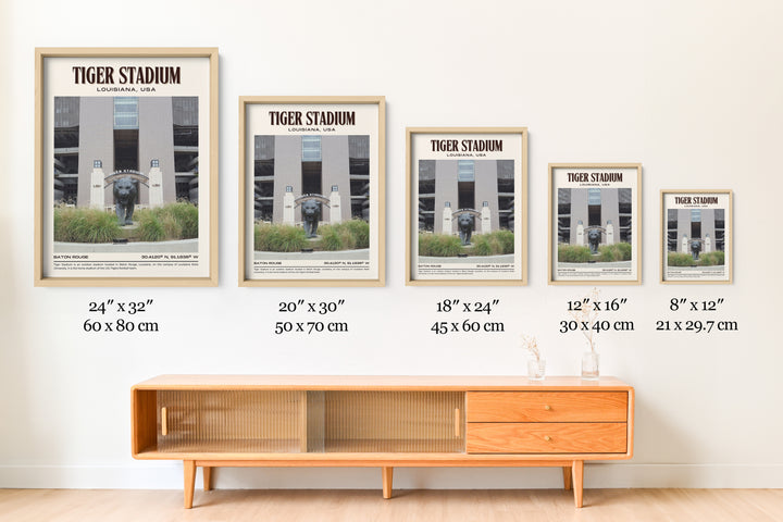 Tiger Stadium Football Retro Wall Art