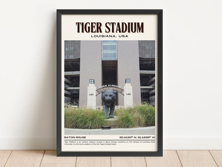 Tiger Stadium Football Retro Wall Art