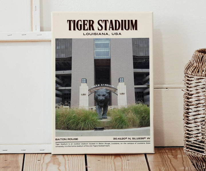 Tiger Stadium Football Retro Wall Art