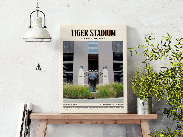 Tiger Stadium Football Retro Wall Art