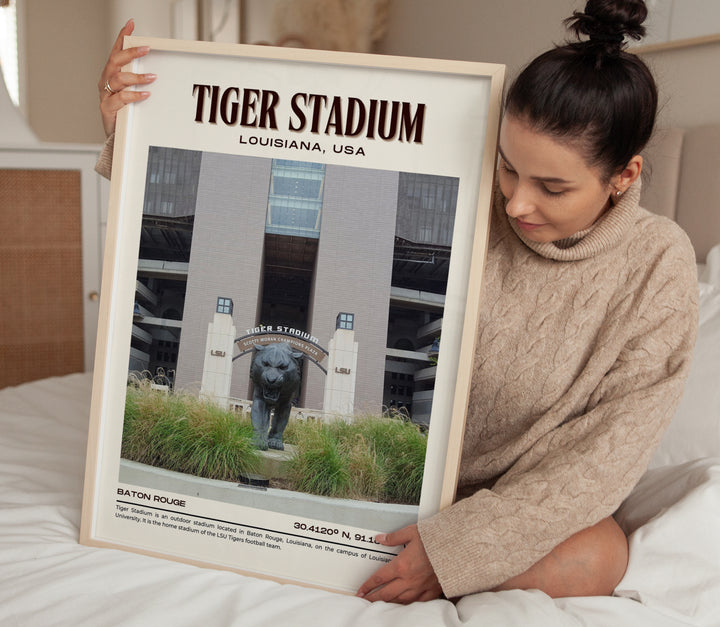 Tiger Stadium Football Retro Wall Art