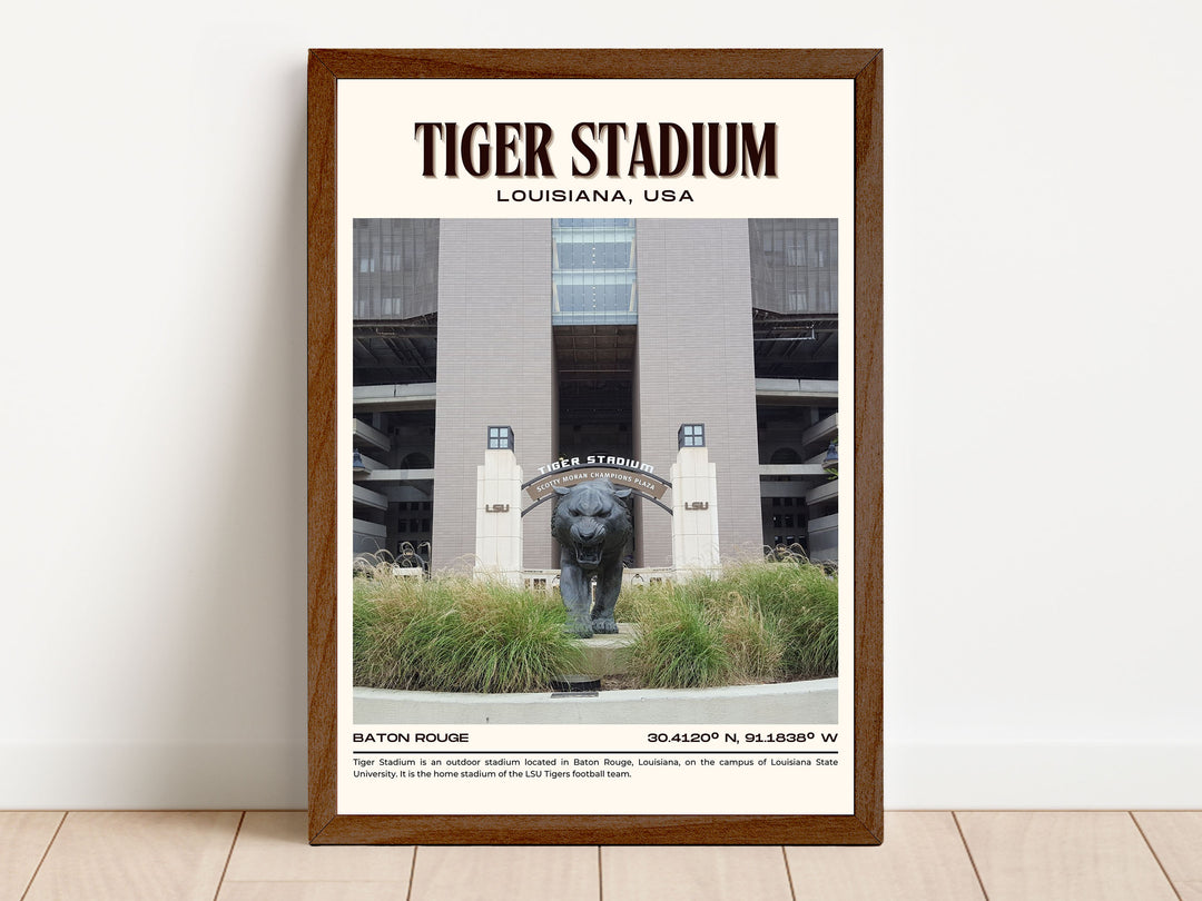 Tiger Stadium Football Retro Wall Art