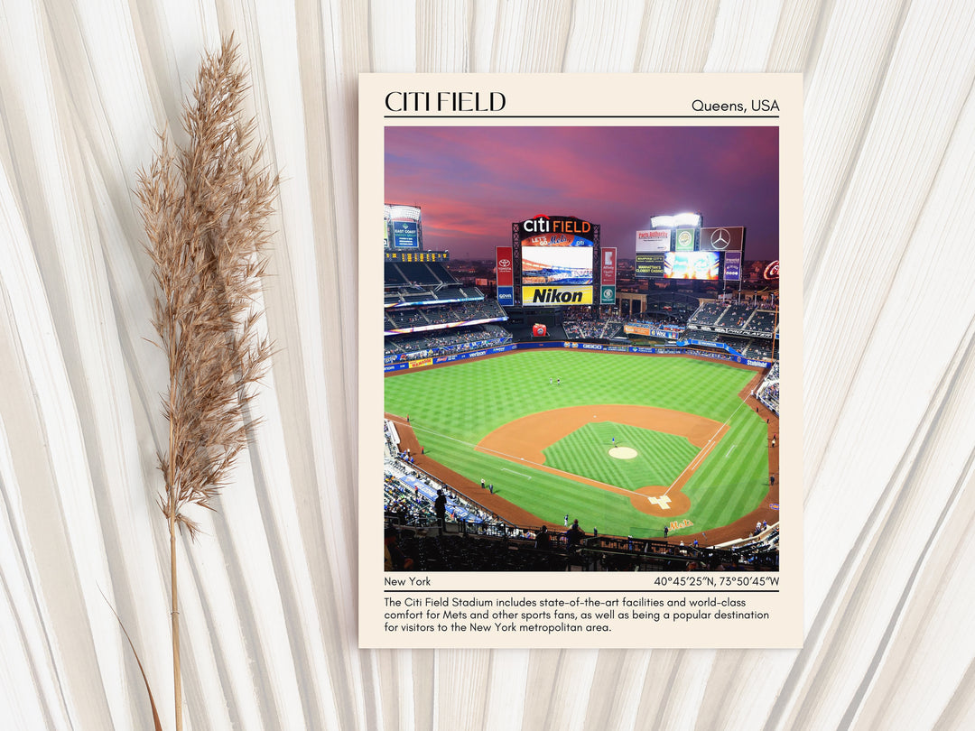 Citi Field Stadium Baseball Minimal Wall Art