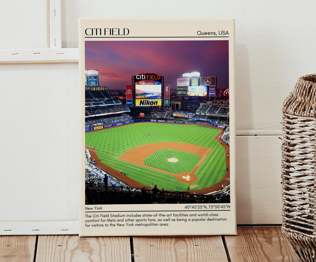 Citi Field Stadium Baseball Minimal Wall Art