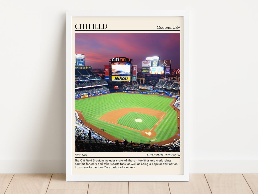 Citi Field Stadium Baseball Minimal Wall Art