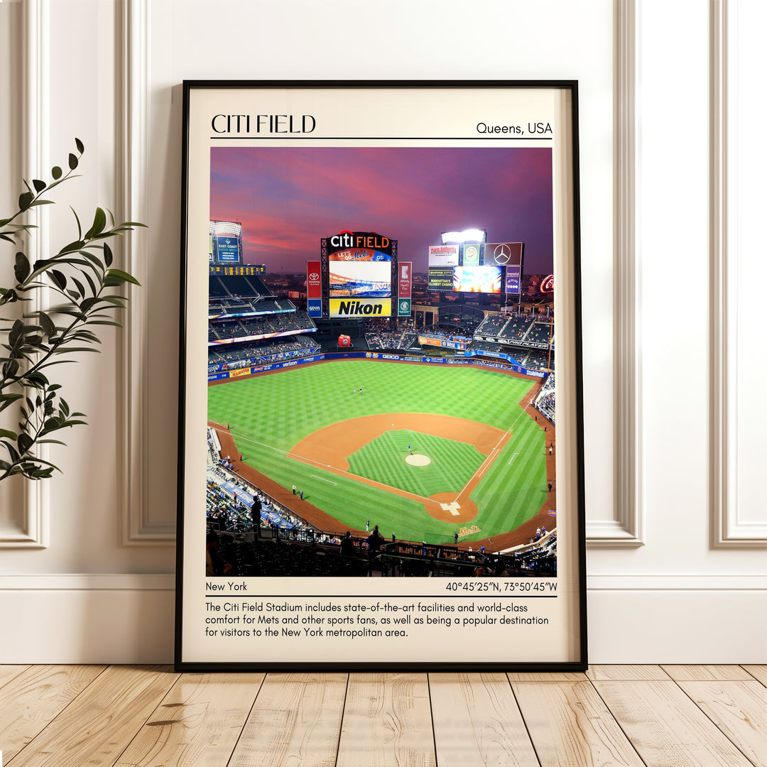 Citi Field Stadium Baseball Minimal Wall Art