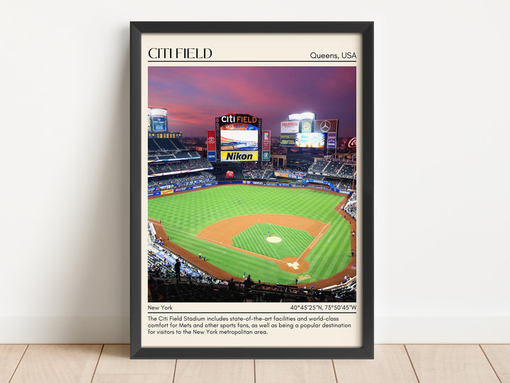 Citi Field Stadium Baseball Minimal Wall Art