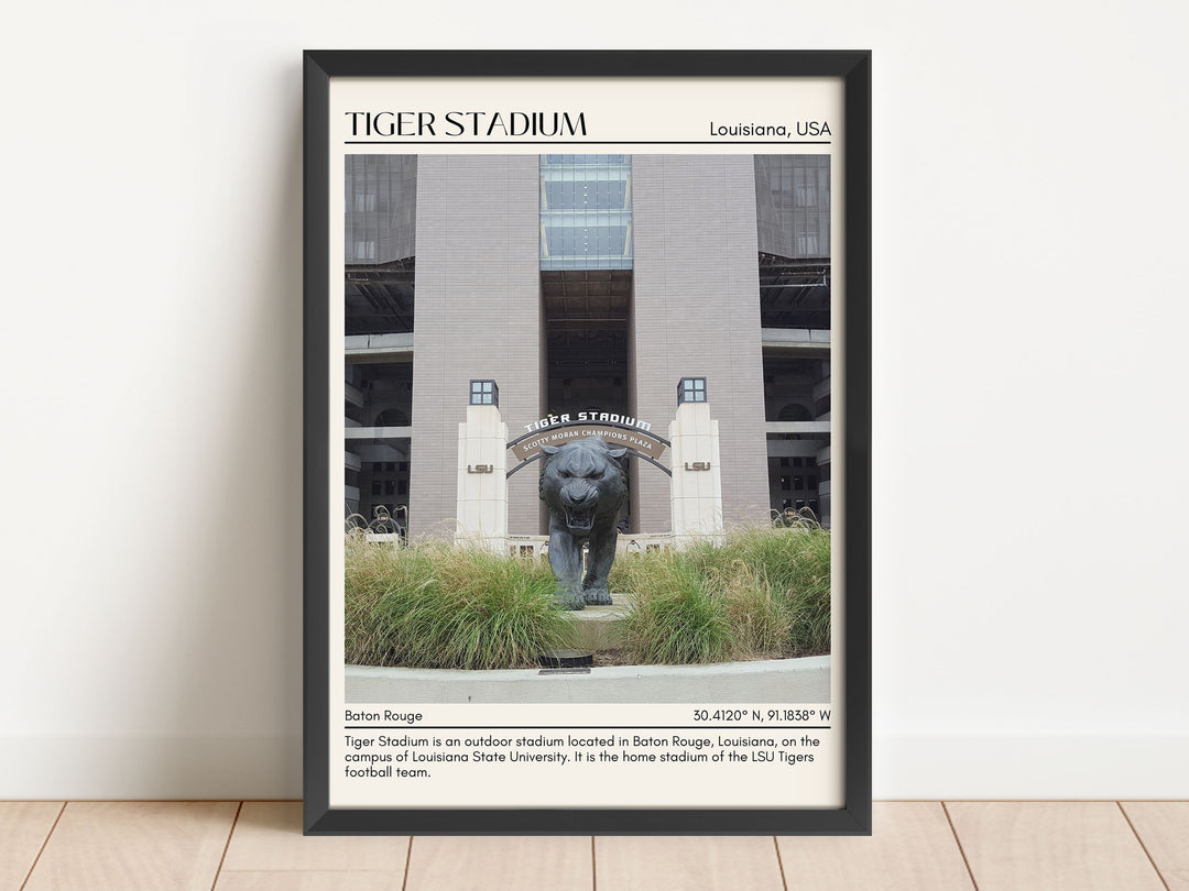 Tiger Stadium Football Minimal Wall Art