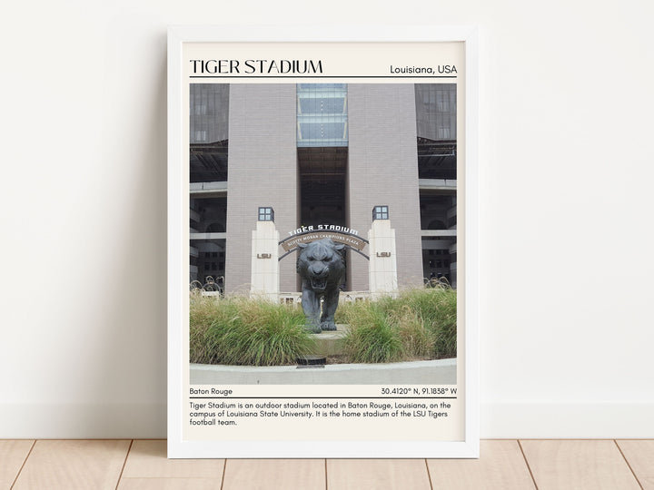 Tiger Stadium Football Minimal Wall Art