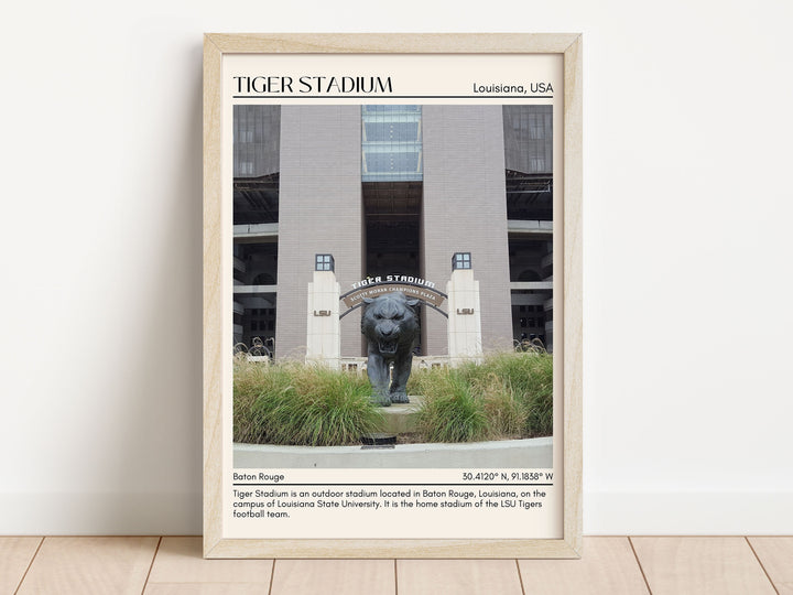 Tiger Stadium Football Minimal Wall Art