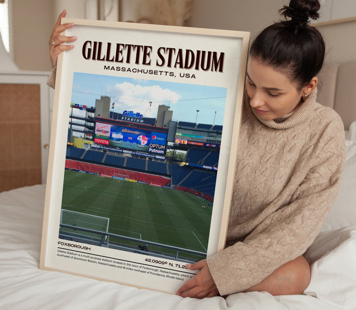 Gillette Stadium Football Retro Wall Art