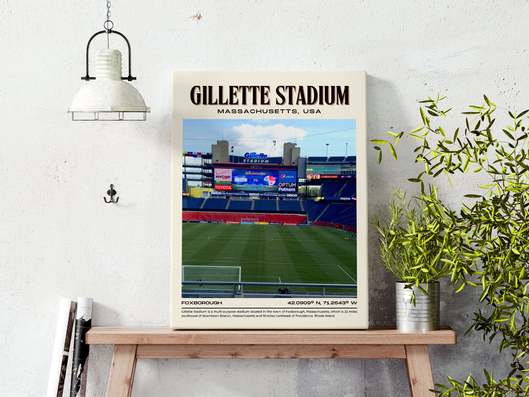 Gillette Stadium Football Retro Wall Art