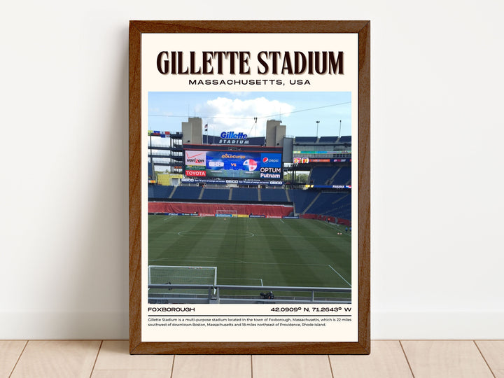 Gillette Stadium Football Retro Wall Art