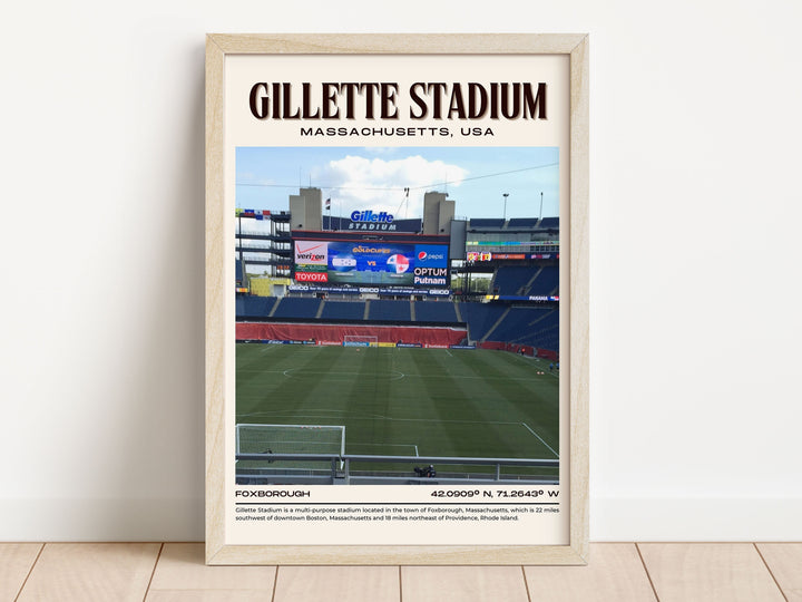 Gillette Stadium Football Retro Wall Art