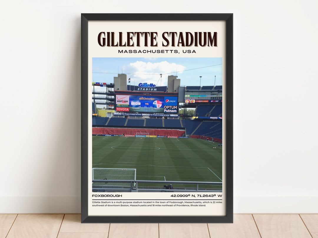 Gillette Stadium Football Retro Wall Art