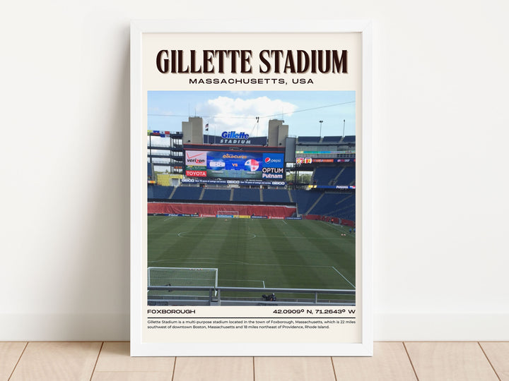 Gillette Stadium Football Retro Wall Art