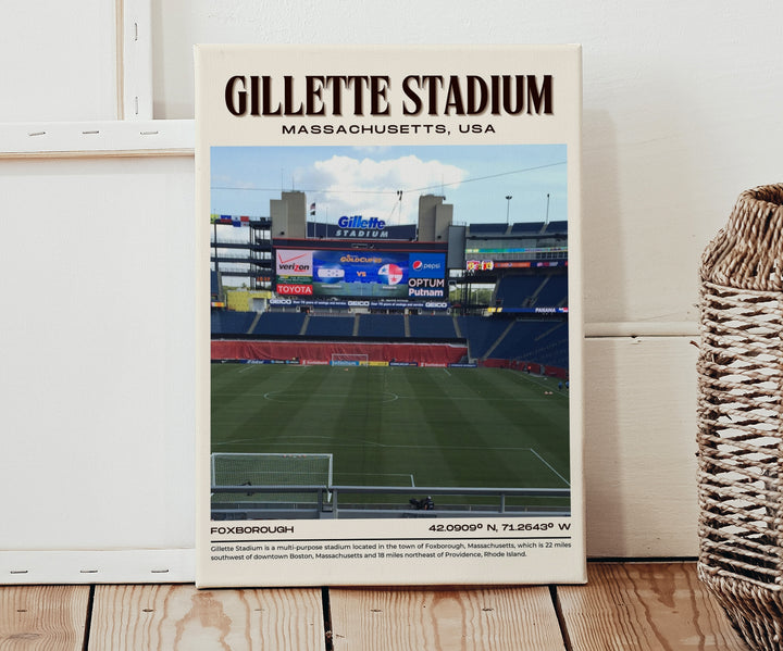 Gillette Stadium Football Retro Wall Art