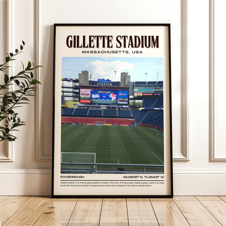 Gillette Stadium Football Retro Wall Art