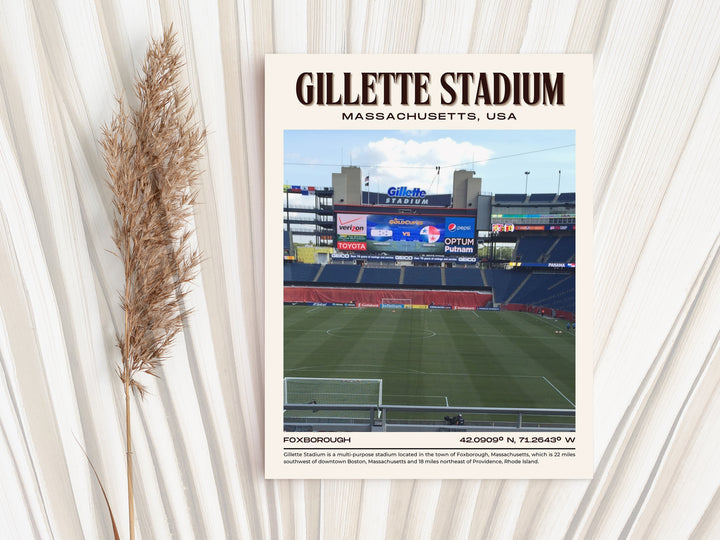 Gillette Stadium Football Retro Wall Art