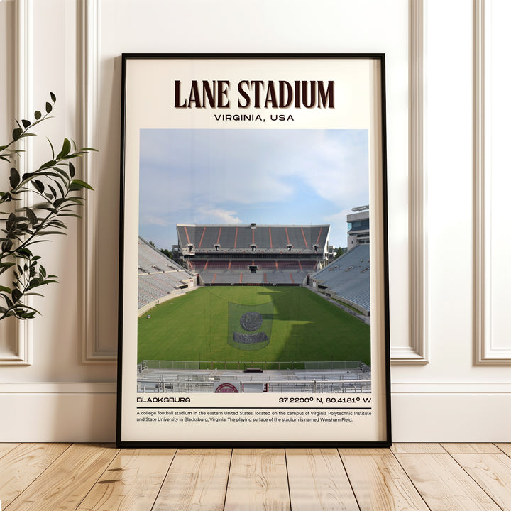 Lane Stadium Football Retro Wall Art