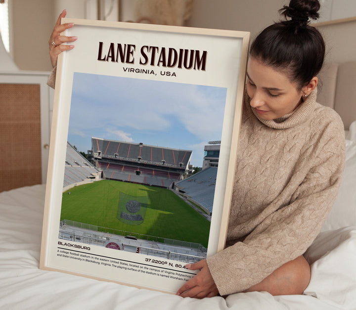 Lane Stadium Football Retro Wall Art