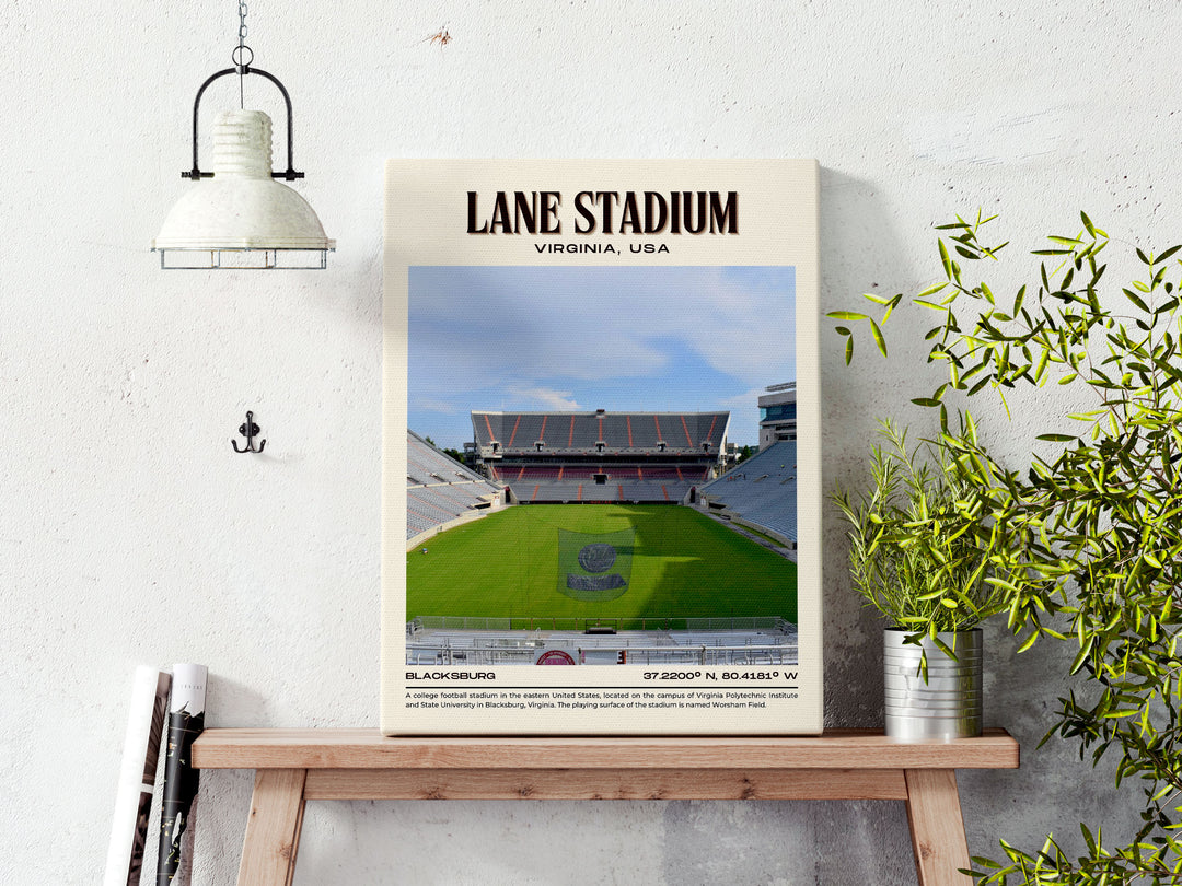 Lane Stadium Football Retro Wall Art