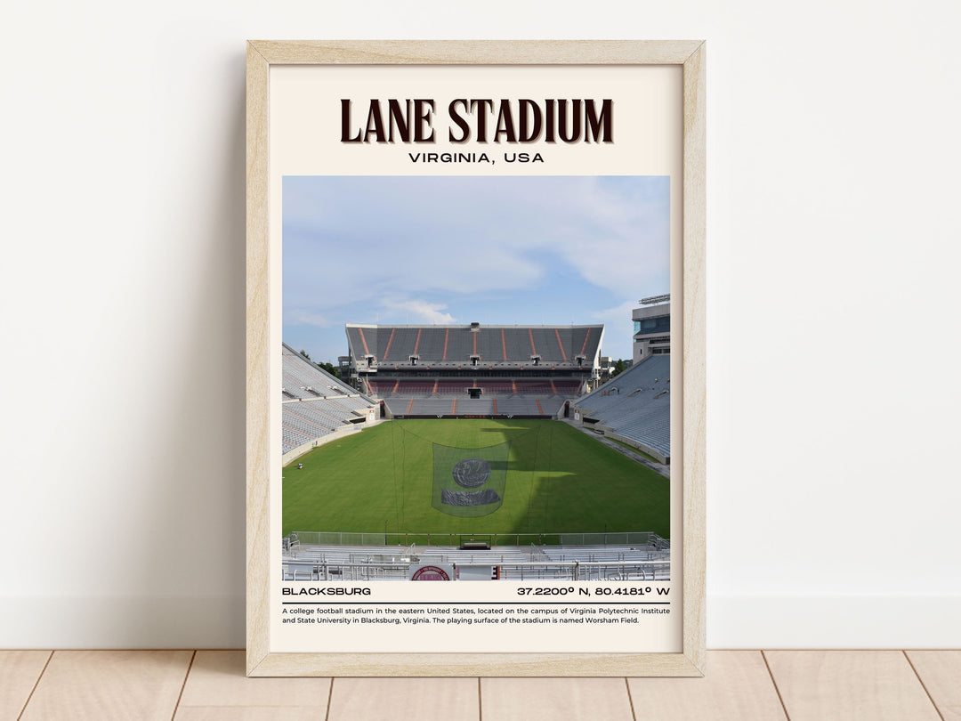 Lane Stadium Football Retro Wall Art