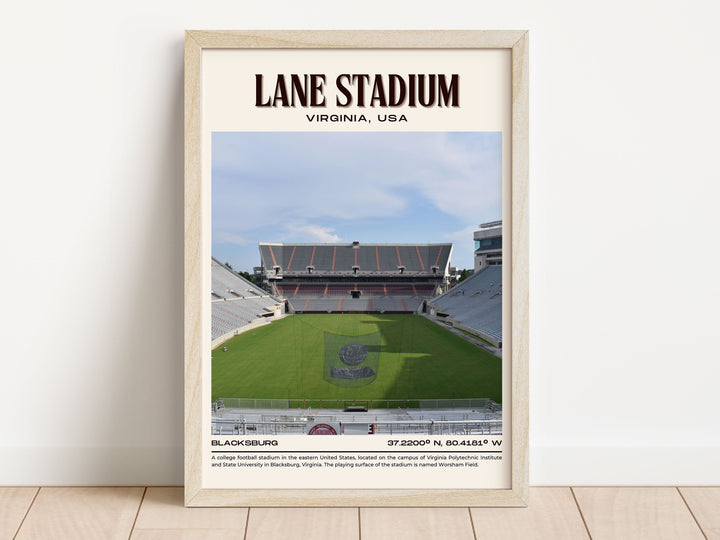 Lane Stadium Football Retro Wall Art