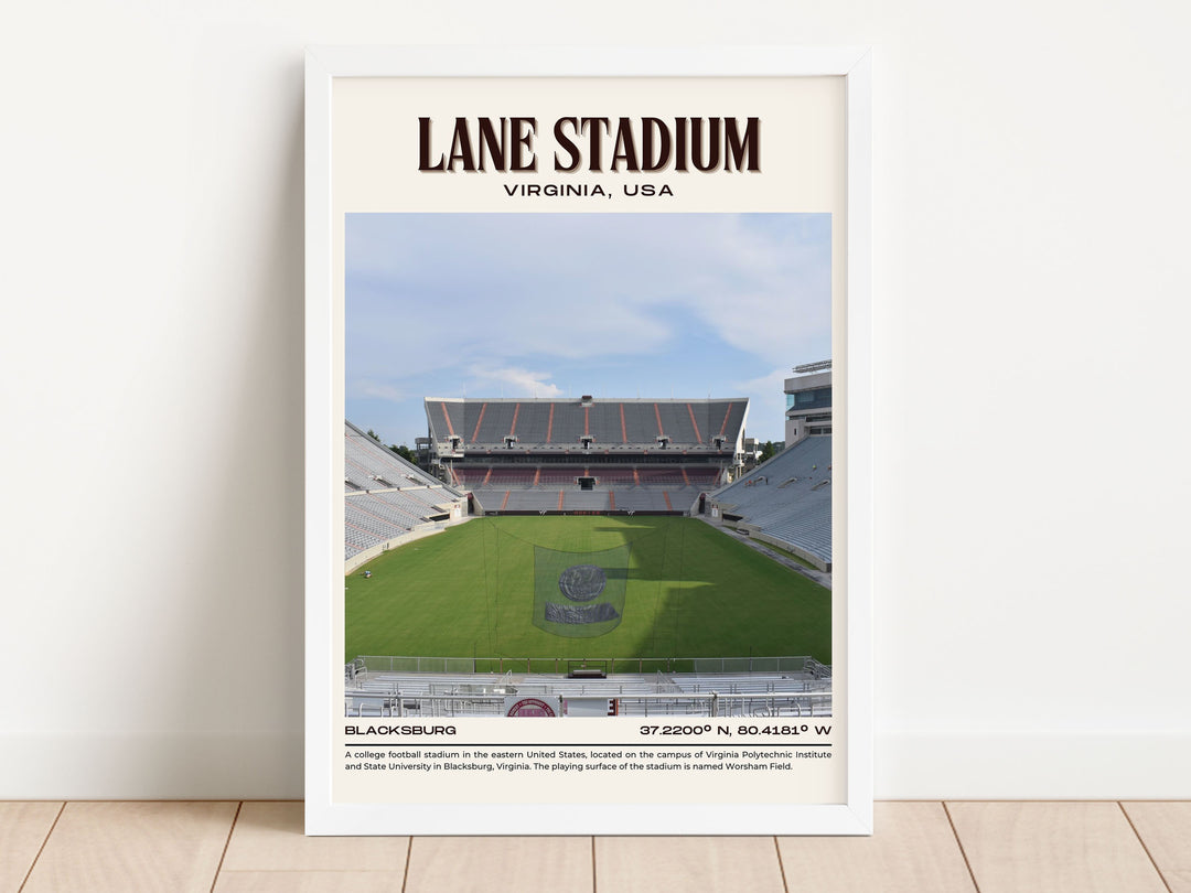 Lane Stadium Football Retro Wall Art