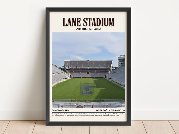 Lane Stadium Football Retro Wall Art