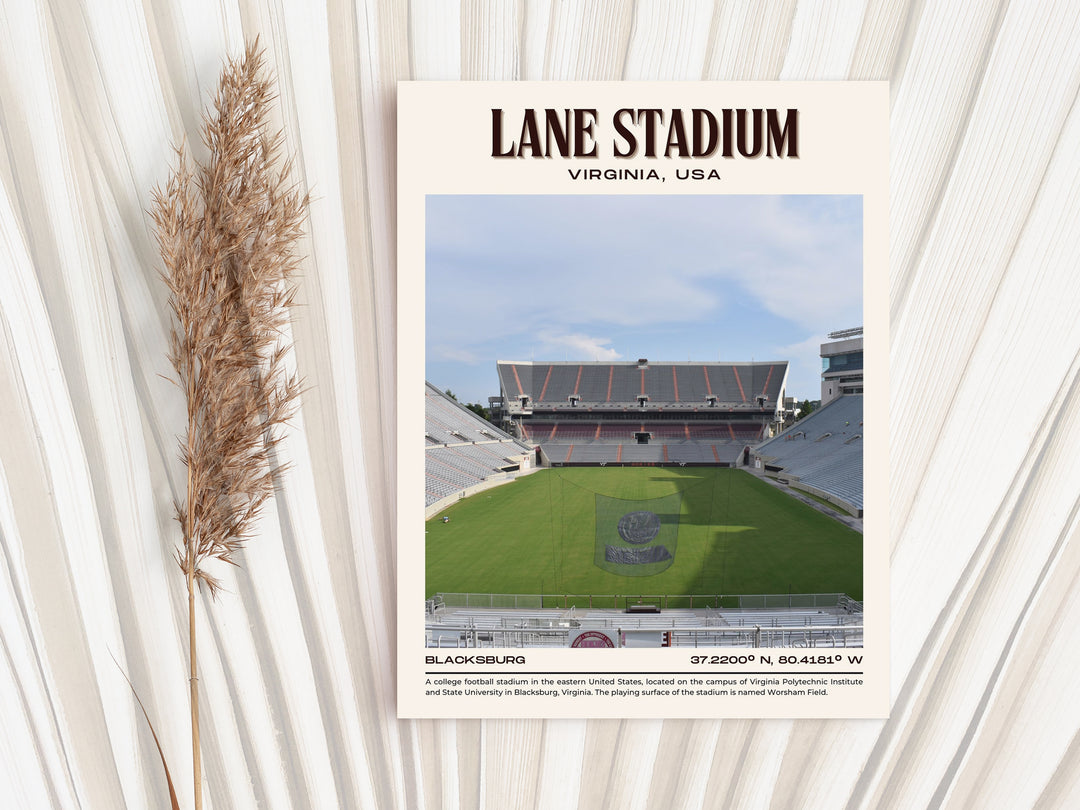 Lane Stadium Football Retro Wall Art