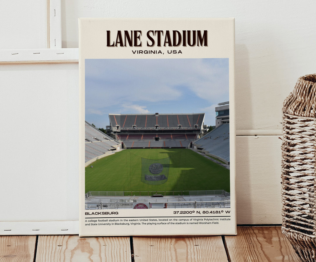 Lane Stadium Football Retro Wall Art