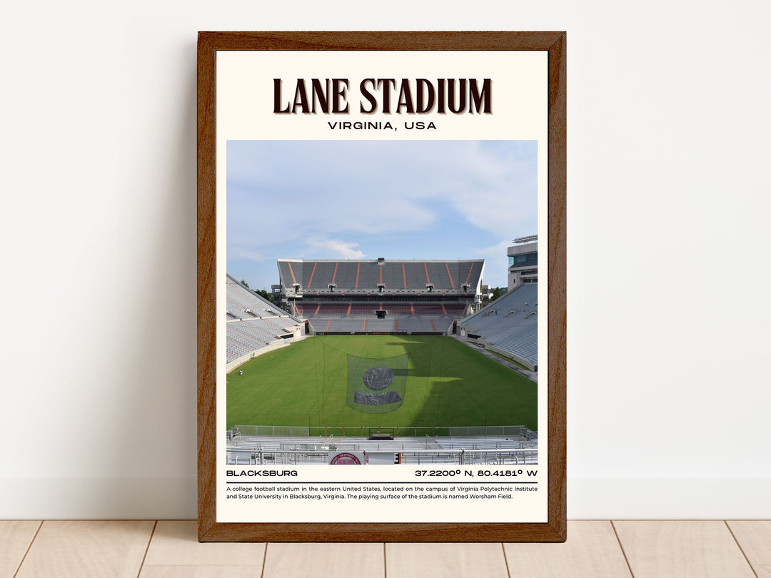 Lane Stadium Football Retro Wall Art