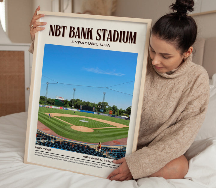 NBT Bank Stadium Baseball Retro Wall Art