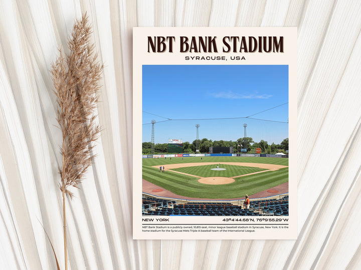 NBT Bank Stadium Baseball Retro Wall Art