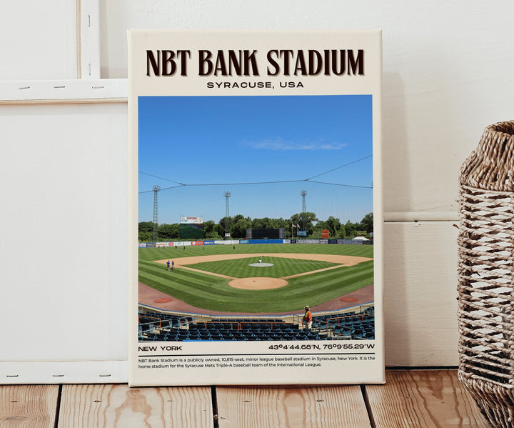 NBT Bank Stadium Baseball Retro Wall Art