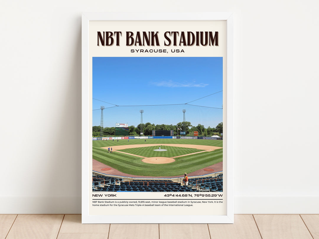 NBT Bank Stadium Baseball Retro Wall Art