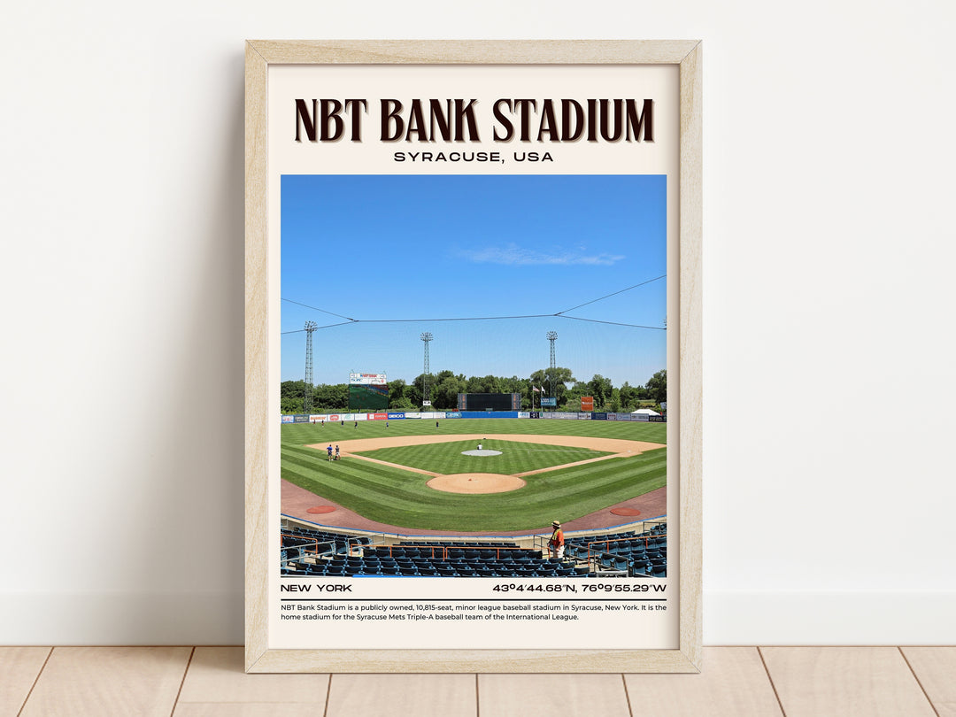 NBT Bank Stadium Baseball Retro Wall Art