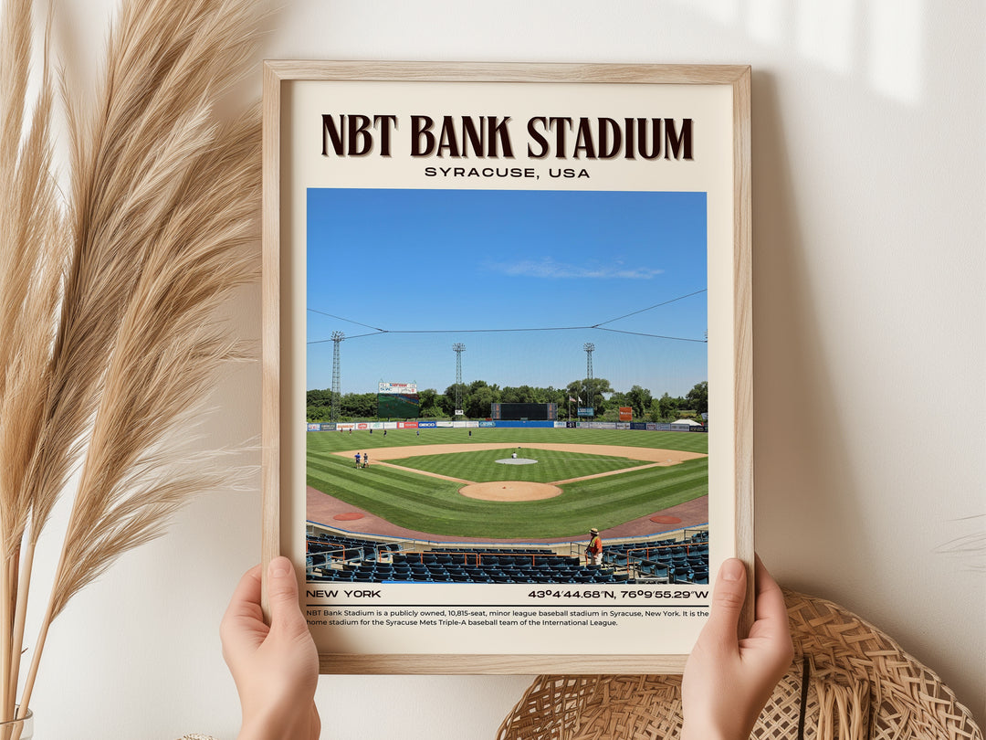 NBT Bank Stadium Baseball Retro Wall Art