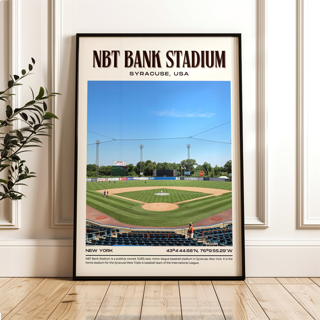 NBT Bank Stadium Baseball Retro Wall Art