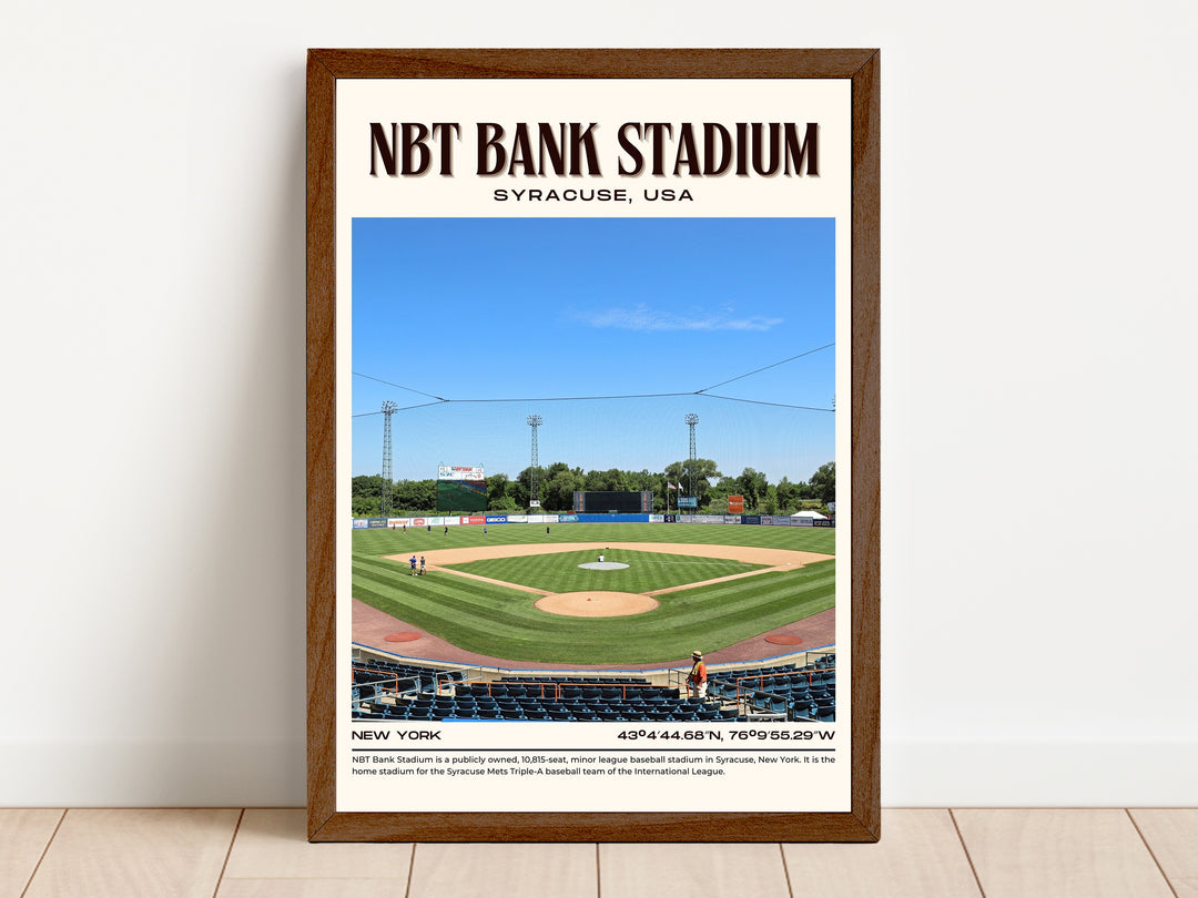 NBT Bank Stadium Baseball Retro Wall Art