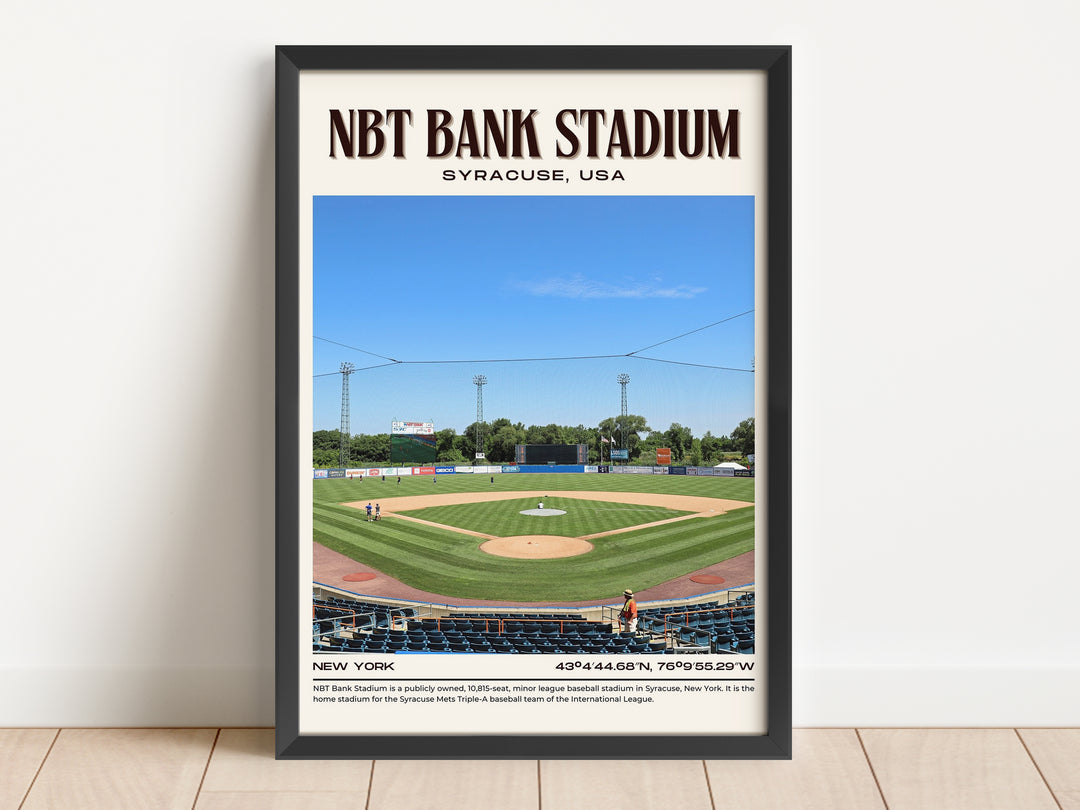 NBT Bank Stadium Baseball Retro Wall Art