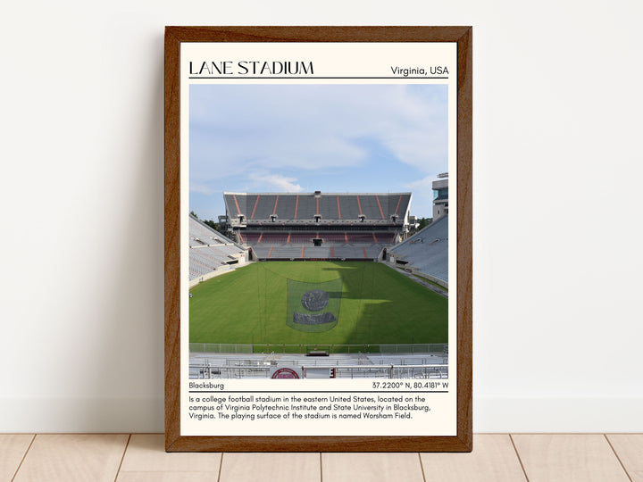 Lane Stadium Football Minimal Wall Art