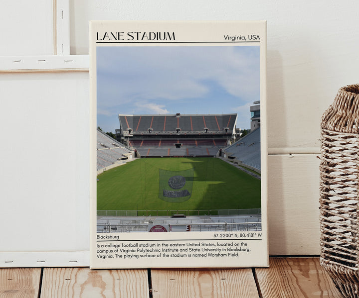 Lane Stadium Football Minimal Wall Art