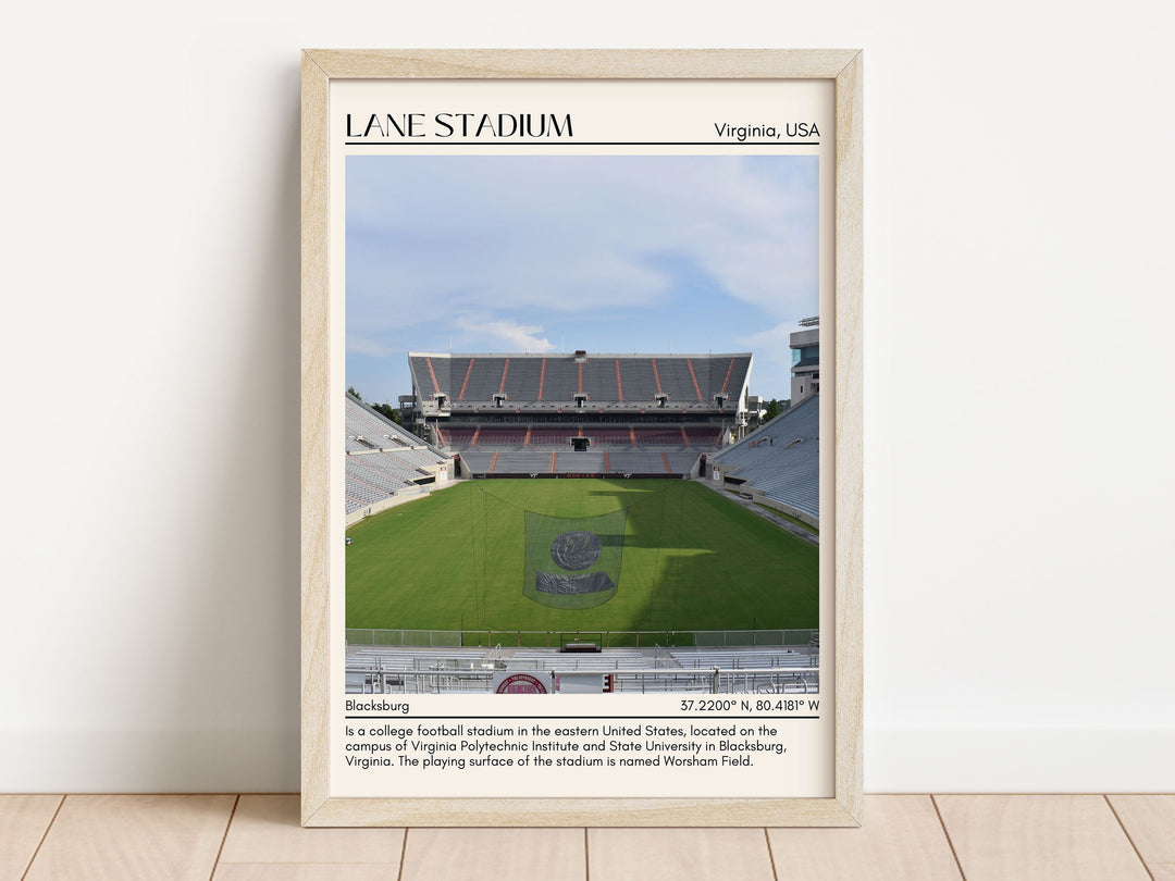 Lane Stadium Football Minimal Wall Art