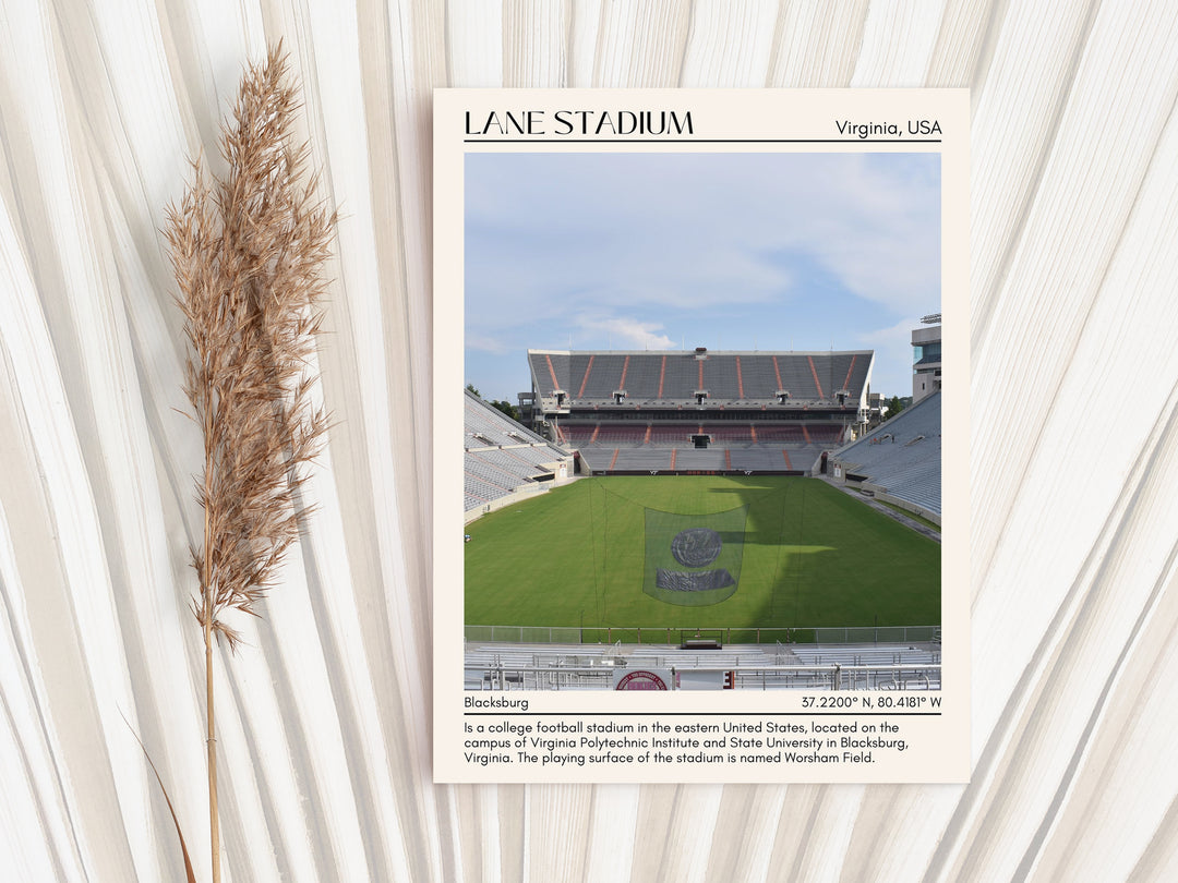 Lane Stadium Football Minimal Wall Art