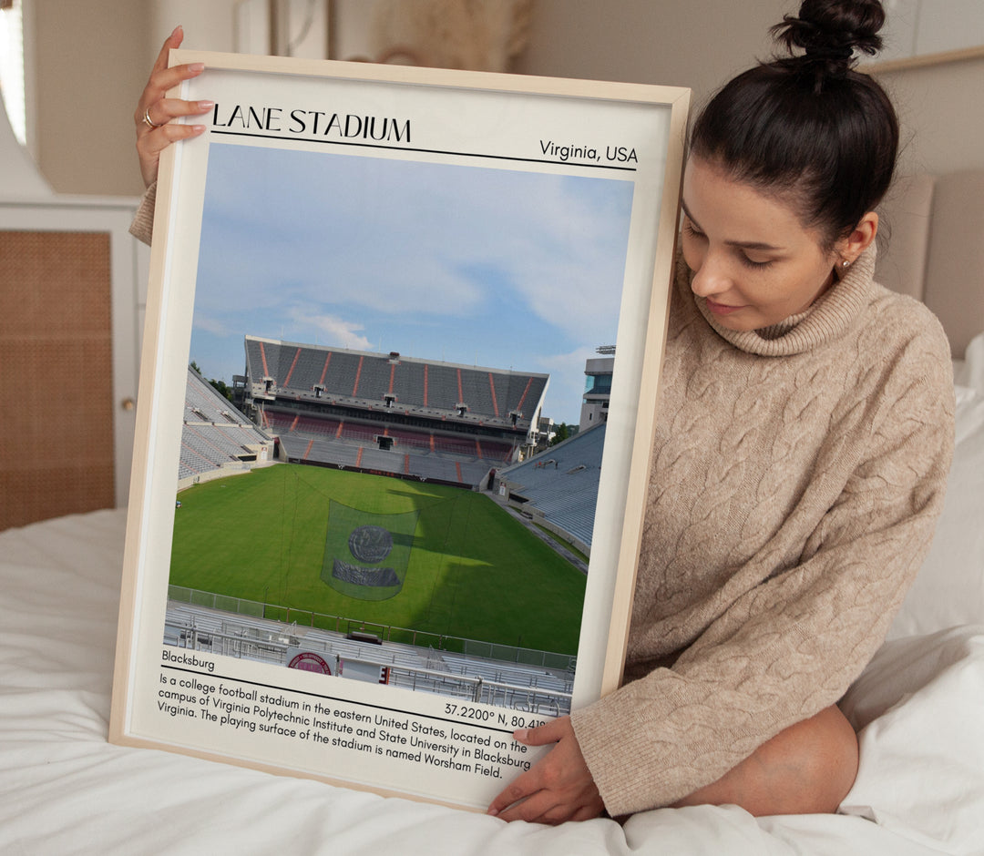 Lane Stadium Football Minimal Wall Art