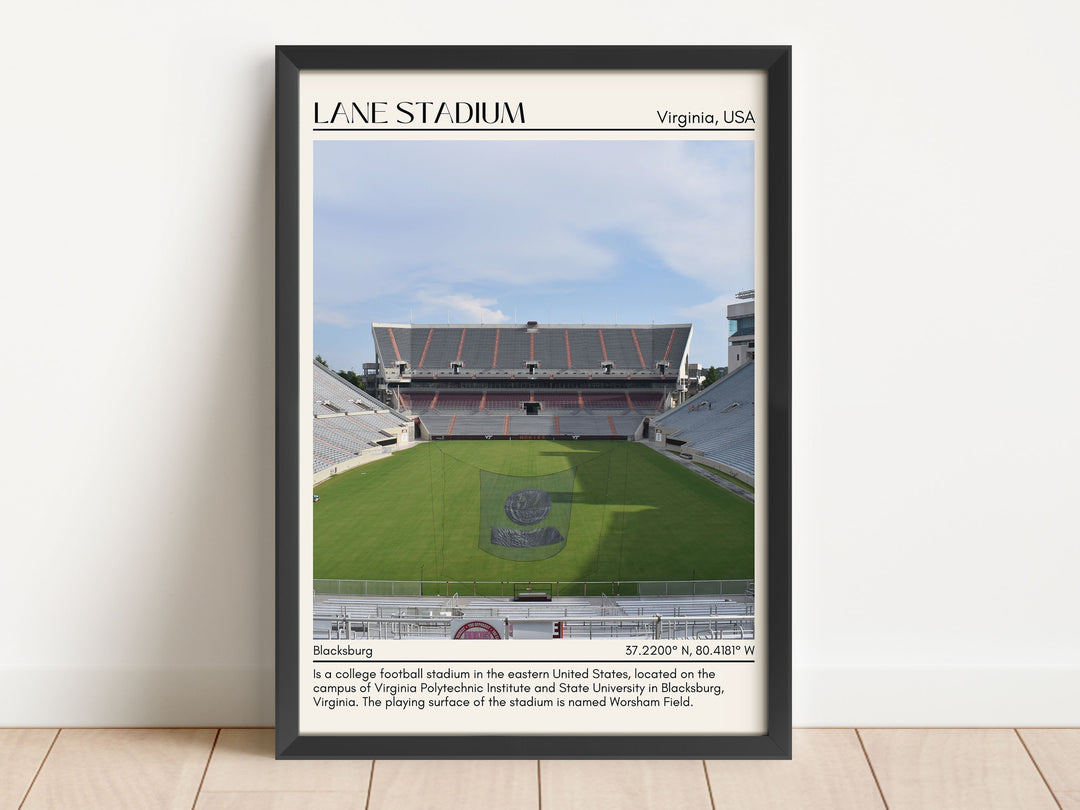 Lane Stadium Football Minimal Wall Art